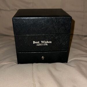 Black Jewelry Box with Best Wishes Inscription and yellow roses